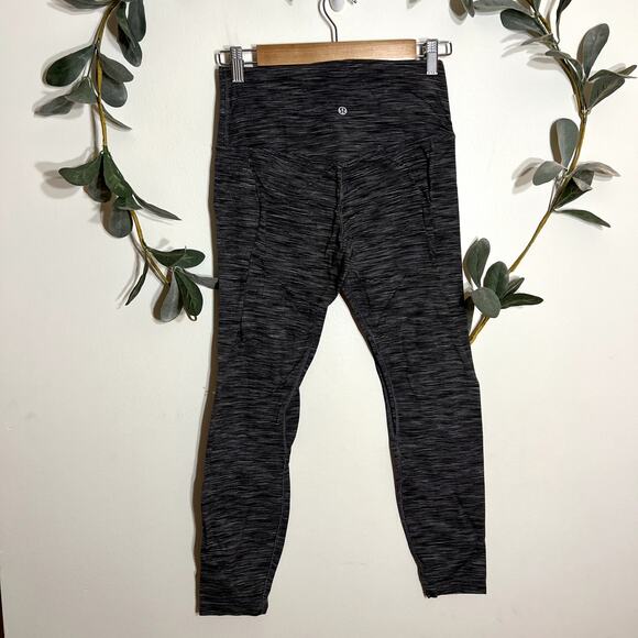 Lululemon Black Striped Leggings - Picture 4 of 5